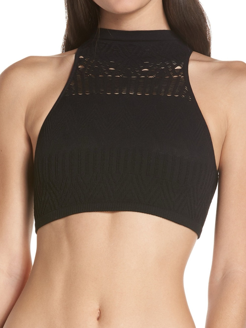 Black Longline Halter Everyday Bralette